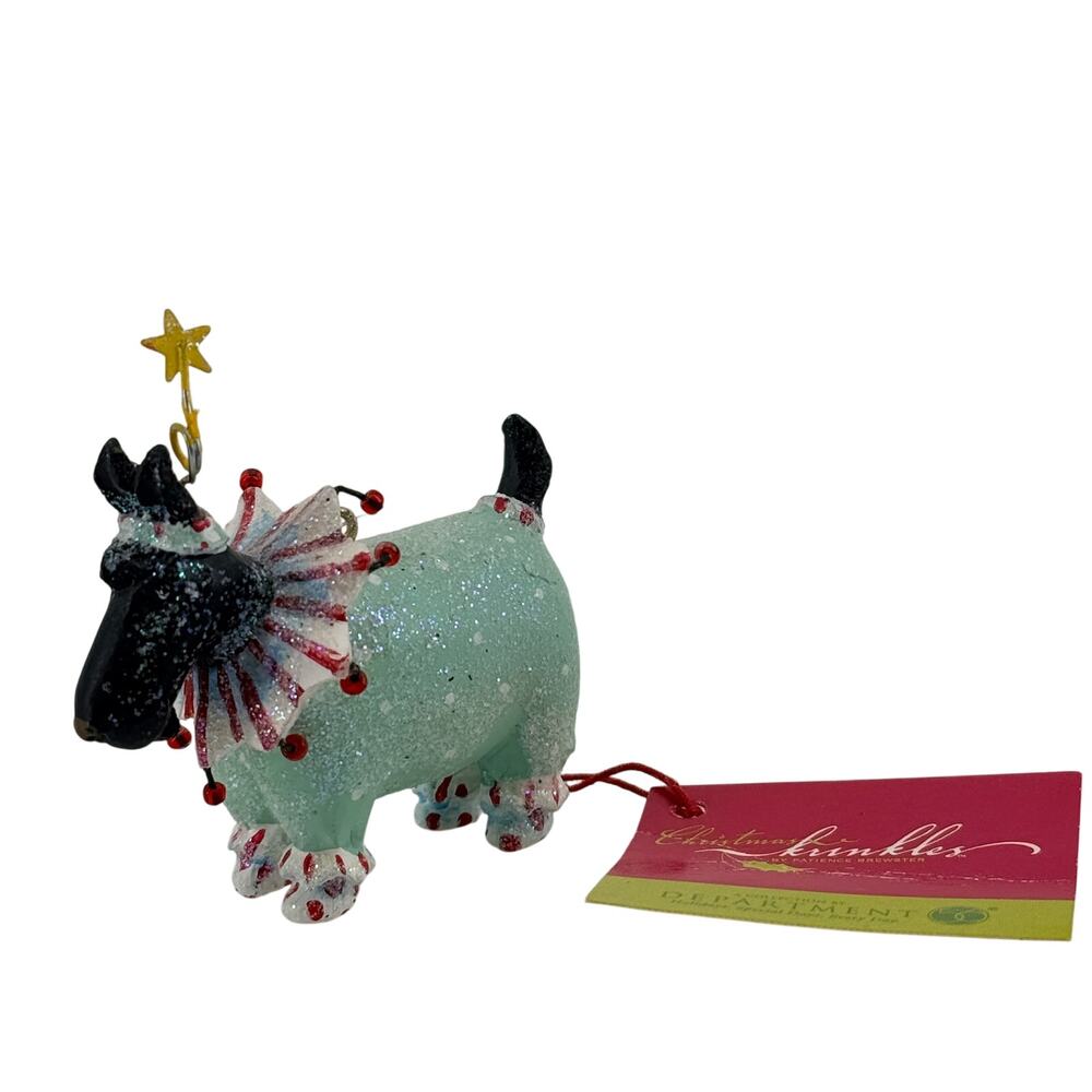 Vtg Department 56 Christmas Krinkles Scottie Dog Ornament Patience Brewster